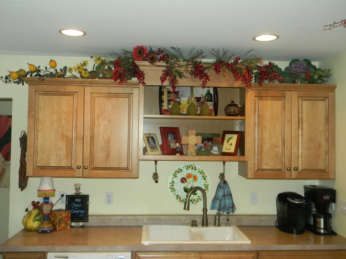 Kitchen decor ideas above cabinets