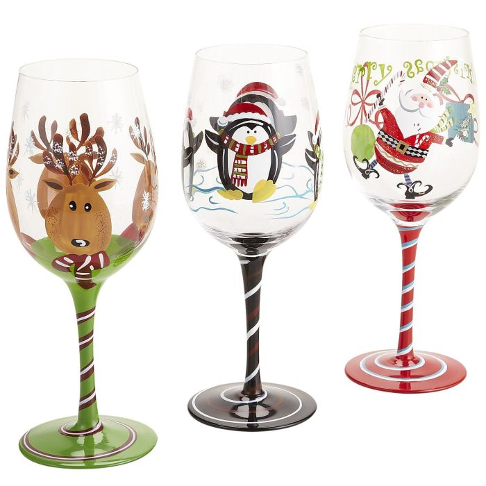 Diy christmas wine glasses