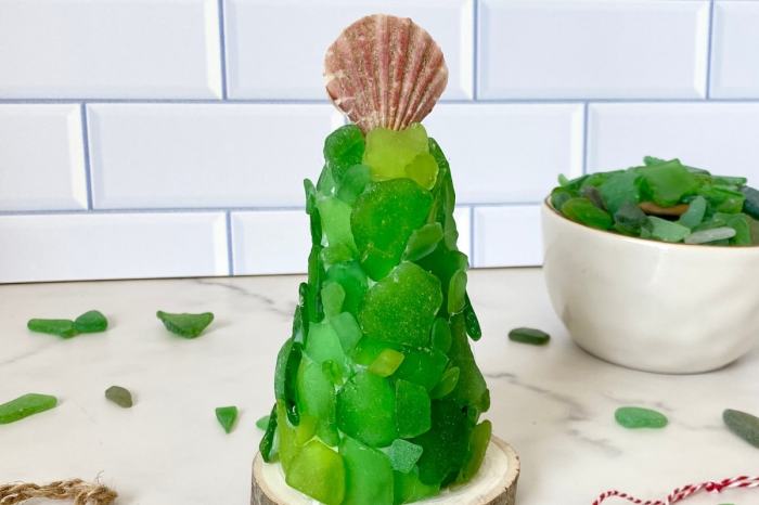 Diy sea glass christmas tree