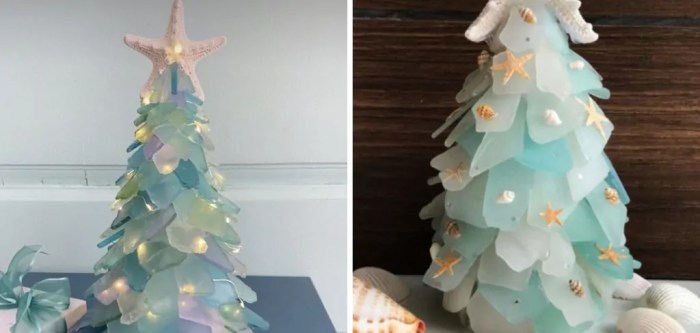 Diy sea glass christmas tree