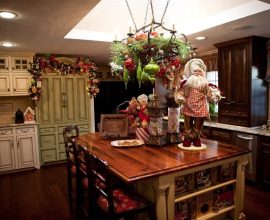 Christmas decor for kitchen island