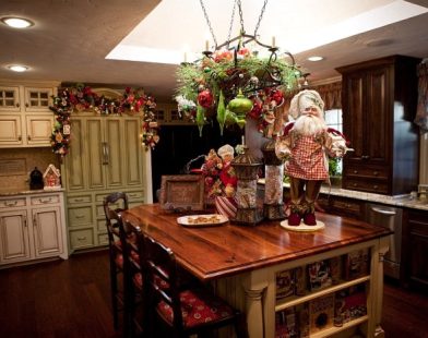 Christmas decor for kitchen island