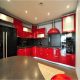 Kitchen decor red and black