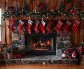 Fireplace decor ideas christmas