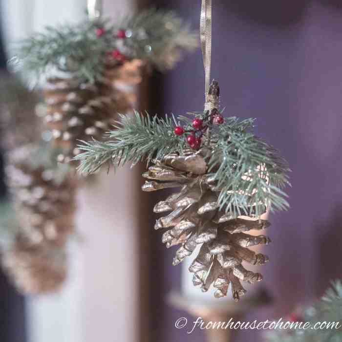 Diy pine cone christmas tree ornaments