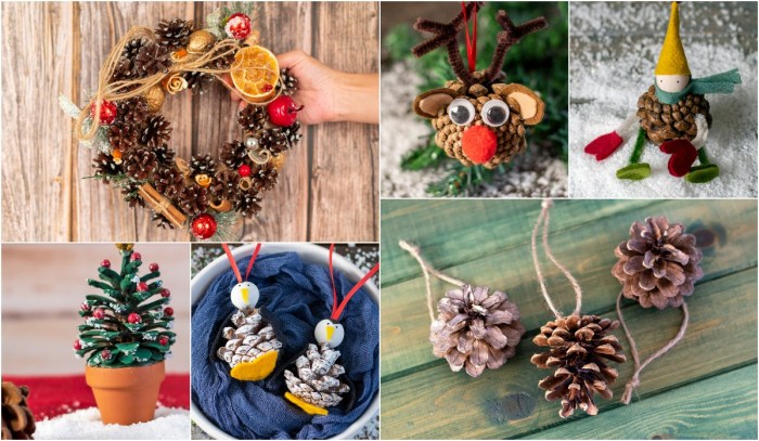 Diy pine cone christmas tree ornaments