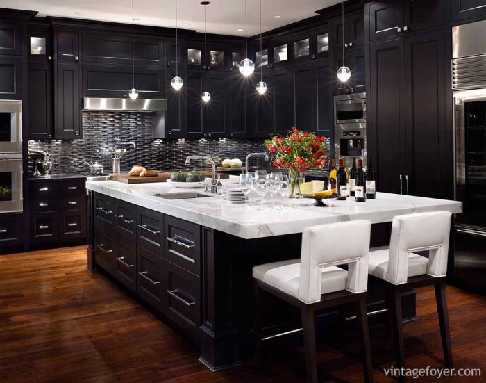 Black and gray kitchen decor