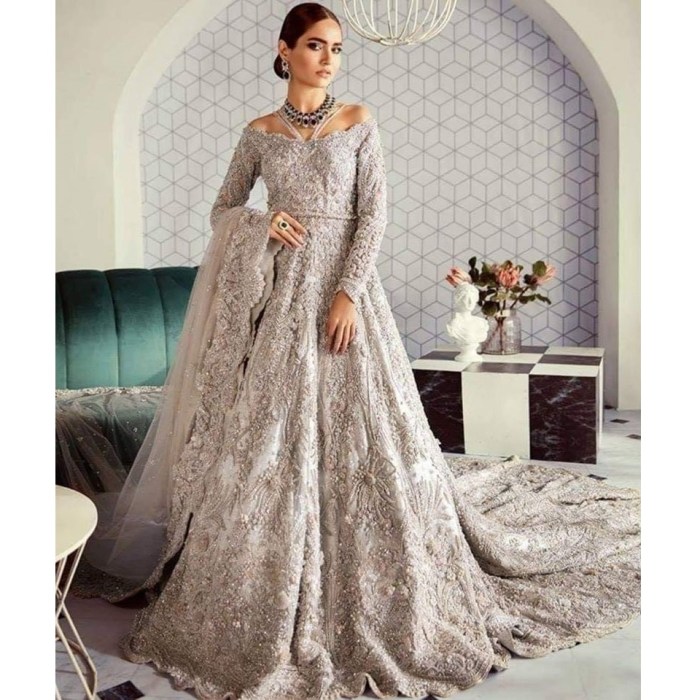 Wedding dress silver color