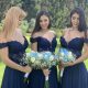 Wedding dresses with navy blue